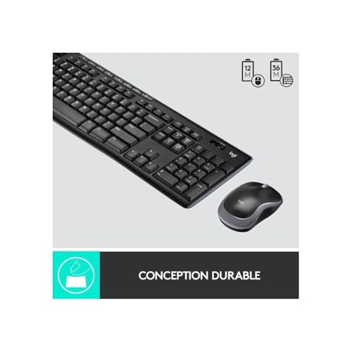 Logitech MK270 Combo Tastiera E Mouse Wireless Per Windows, Layout ‎Francese Azerty - Nero - 5