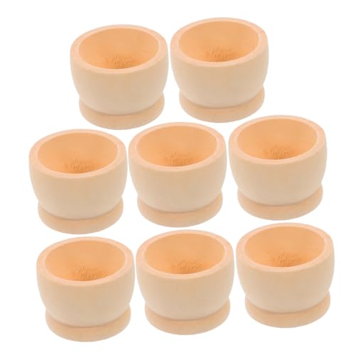 Garneck Egg Cup Holder Stand Wine Glass Shape Wooden Egg Holder for Kitchen and Home Decor