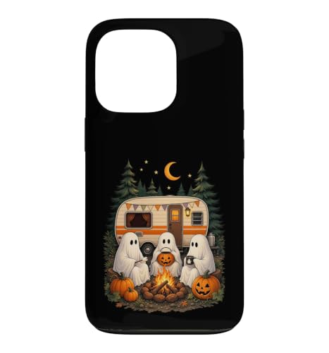 Ghost Camping Halloween Retro Camper Campfire Fall Season �X�}�z�P�[�X iPhone 13 Pro �p