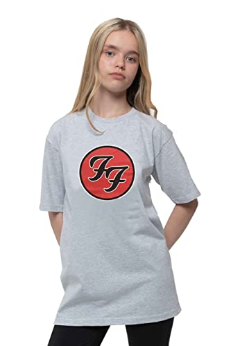 Foo Fighters Kids T Shirt FF Band Logo Nue Official Heather Grey Ages 3-14 Years, gray, l