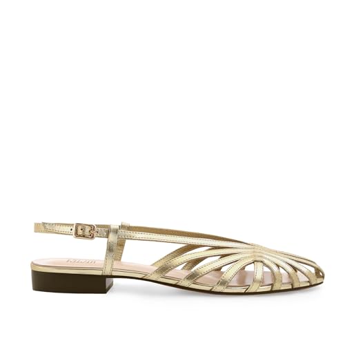 MICIFA Gold Slingback Flat Sandals for Women Square Toe Low heel Sandals Buckle Strap Slip on Flats Summer Dress Casual Flat Shoes by MICIFA - Used condition - Image 5