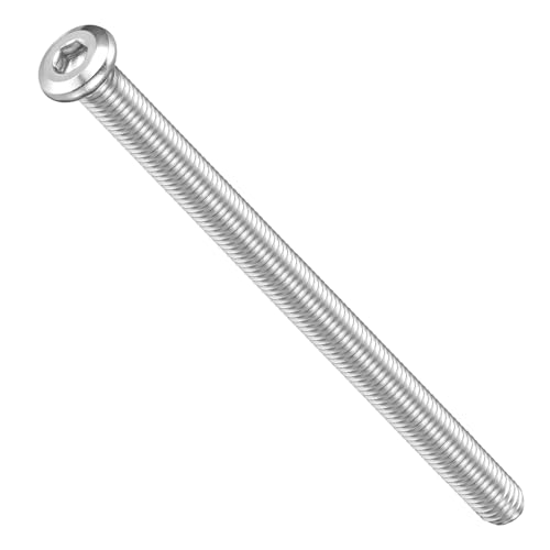 Image of METALLIXITY Flat Head Hex Socket Cap Screws Bolts(M8-1.25x120) 6Pcs, 304 Stainless Steel Hex Socket Furniture Bolts Screws - for Furniture Woodworking Project, Silver Tone