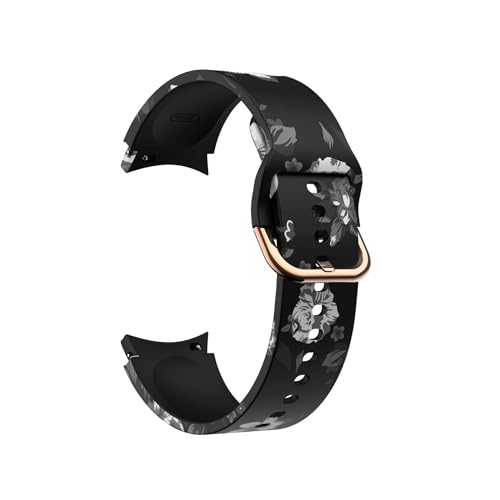 [PLYYQZM] �ɍ��� Sam su ng Galaxy Watch 4/5/6/7 40mm 44mm 5Pro 45mm 6Classic 47mm 43mm �u���X���b�g�p�v�����g�V���R���E�H�b�`�o���h�ɓK��(Black ash flower,F