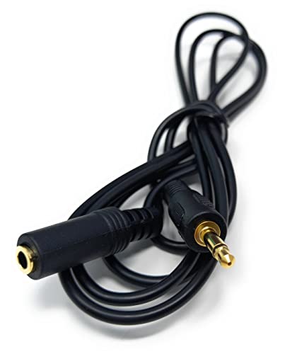 DRUT 1.2m 3.5mm Mono Jack to 3.5mm Socket Extension Cable Gold Connectors, Male Plug to Female Socket 3.9ft - Image 2