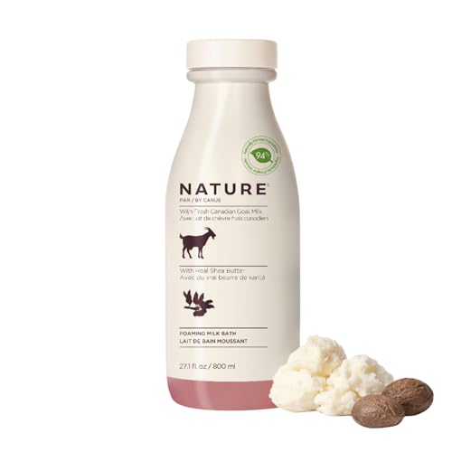 Goat Milk Foaming Bath with Shea Butter 27.1 Fl Oz Fresh Canadian Goat Milk with Vitamin A B3 Potassium Zinc Selenium Nature by Canus