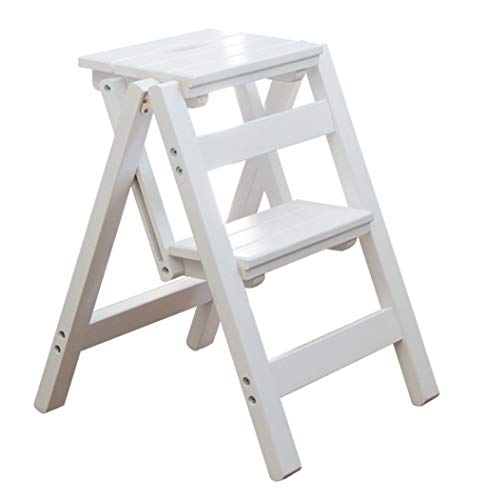 Taburete de escalera de madera portátil para solucionar problemas de espacio 2