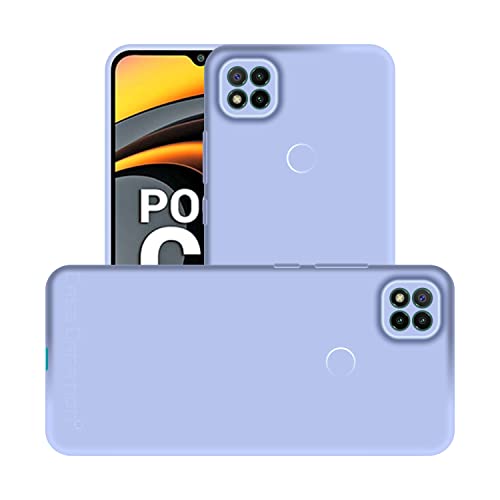Image of Case Creation Liquid TPU Silicone Cover for Xiaomi Poco C31 Soft Case,Anti-Dirty Slim Case Frosted Matte Cute Candy TPU Raised Bezel (Splash of Color) Back Case Cover for Poco C31 -Light Purple