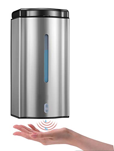 [US Stock] MSHOW Wall Mounted Hand Sanitizer Dispenser Upgraded 19oxz/600ml Stainless Steel Touchless Automatic Hand Sanitizer Dispenser Sensor Pump Hands-Free Dish Liquid Dispenser for Office School
