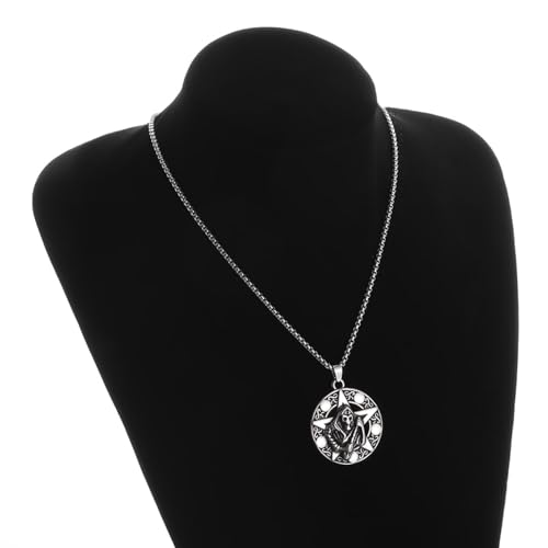Collier pentagramme gothique à offrir avec son pendentif crâne