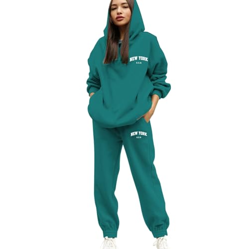 Générique Ensemble Sport Femme Survêtement pour Femme 2 Piece Oversize Casual Tennis Tracksuit Set à Manches Longues et Capuche Sweat-Shirt Jogging...