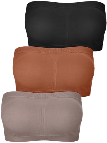Image of Women Bandeau Bra Padded Strapless Bralette Bra Seamless Bandeau Tube Top Bra