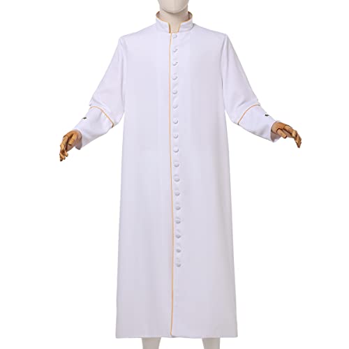 Image of CAMDOM Men's Clergy Cassock Church Minister Robe Vestment for Pastor