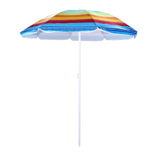 Procamp Beach Umbrella for Sand - UV 50+ Protection | Outdoor Beach Umbrella with Sand Anchor | Adjustable Height | Water & Wind Resistant (1.6 M / 160 Cm)