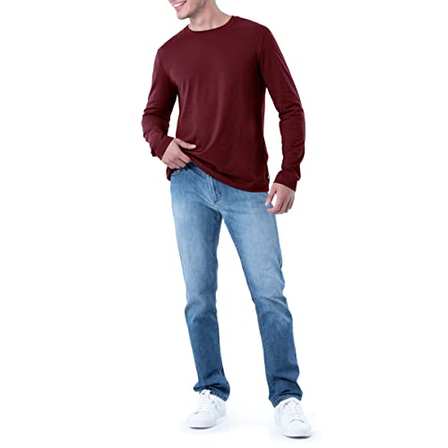 Lee Herren Long Sleeve Cotton T-Shirt, Rhabarber, Klein – Ansicht 6