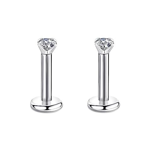 Candyfancy 16g Cubic Zirconia Ear Studs Cover