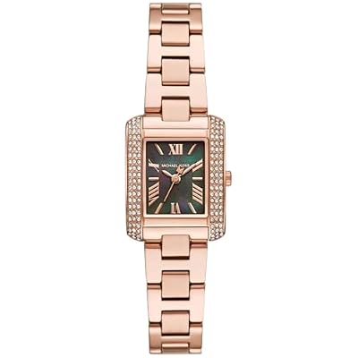 Michael Kors Orologio Emery da donna, movimento al quarzo a tre lancette da 22 mm con cinturino in acciaio inossidabile, 22 mm, Tono rosato e oro