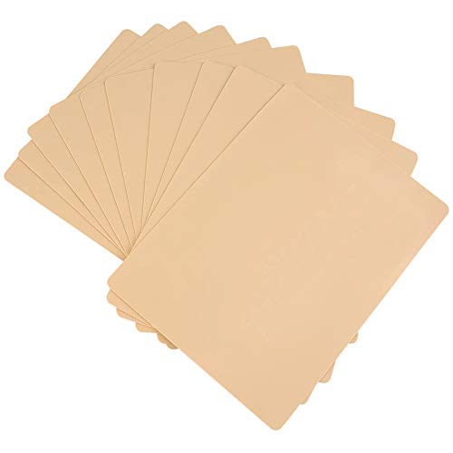 Blank Tattoo Skin Practice 10pcs Microblading Practice Skin For Eyebrow Permanent Makeup Silicone Skin Tattoo Training by Micro-Blading And Needling,Fake Skin Sheets For Beginners (Blank skin-10pcs)