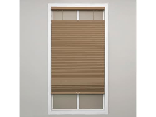 Eclipse Blackout Top Down Bottom Up Cellular Shades - Cordless Window Covering for Home or Office, Energy-Saving Light Filtering Shades, Easy Lift System - Latte, 22.5 W x 84 L