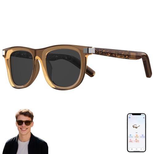 Image of AI Smart Glasses with Wear Detection Auto On /Off Outdoor Mode | Real-Time Translation Glasses in 165+ Languages, UV400 Polarized Bluetooth Smart Sunglasses for Traveling Relaxing, Unisex.