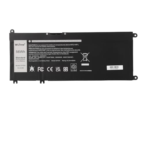 WLTree 56Wh 33YDH Batería para DELL Inspiron 15 7577 17 7773 7778 7779 7786 Latitude 13 3380 14 3490 15 3580 3590 G3 15 3579 17 3779 G5 15 5587 G7 15 7588 Vostro 7570 7580 P30E P72F P30E001 Battery