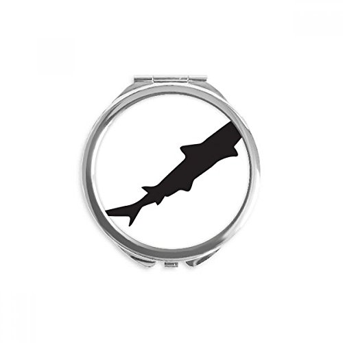 Miroir portable à la main de 2,6 pouces avec finition soignée et design requin multicolore