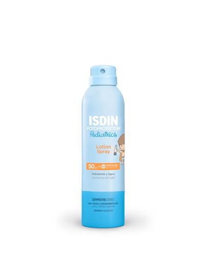 ISDIN Fotoprotector Pediatrics Lotion Spray SPF 50, Protector Solar Corporal para Niños, Hidratante y Muy Ligero, con Extracto de Siempreviva, 250 ml