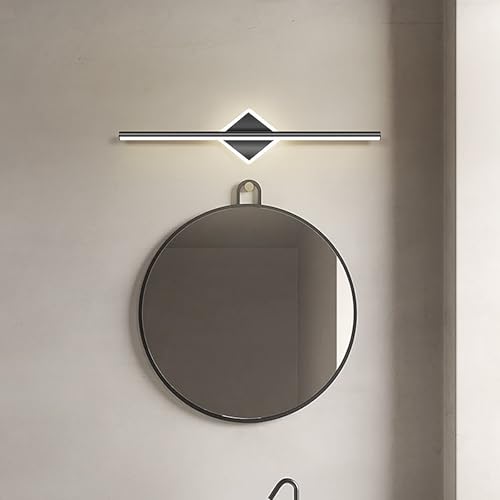 Luz LED de espejo para maquillaje en baño y dormitorio lámpara de pared negra IP44 cuadrada