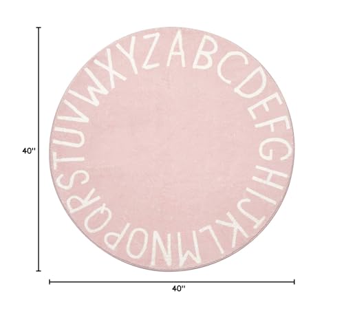 Topotdor TT0860 Round Kids Play Rug Alphabet Nursery Area Rug Extra Large Soft Crawling Play Mat thumb #2