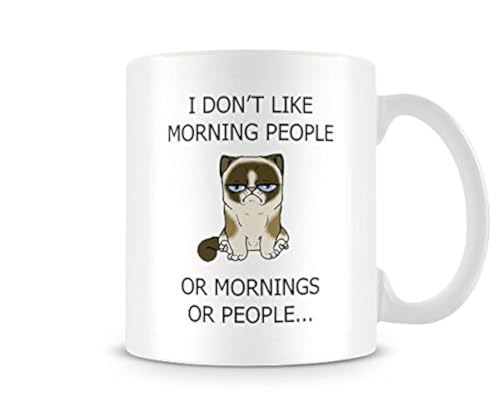 Behind The Glass - I Don't Like Morning People... - Printed Funny Mug - Great Gift/Present Idea, Ceramic, 11fl.oz.