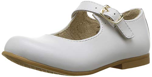 FOOTMATES Laura Mary Jane T-Strap Leather Girls Party Dress Shoes with Custom-Fit Insoles, Slip-Resistant Non-Marking Outsoles - for Toddlers and Little Kids, Ages 1-8