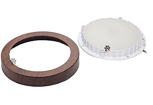 Image of Mufasa 12 Watts Wooden Finish Round LED Surface Panel, Slim Round Ceiling Lamp (15cm) (Warm White)