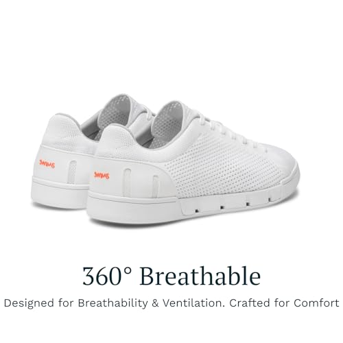 Image of SWIMS Breeze Tennis Knit Sneakers for Men, Lightweight Breathable Knit Upper, EVA Cushioned Midsole, Rubber Cup Sole, Low Top Casual Fashion Sneaker