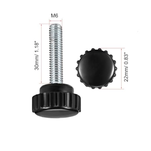 MACHSWON Knurled Clamping Knobs Saw Drill Press Lathe and Routing Jigs Packaging Machinery Printing Equipment Hand Clamping Handle Bolt Hand Knob Screw Replacement Parts M6 x 30mm 15pcs - Image 2