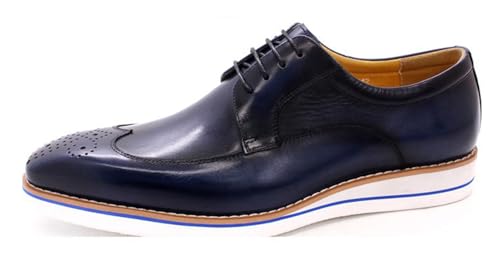 Santimon Mens Derby Formal Dress Suit Oxfords Shoes Genunie Leather Wingtip Brogues Modern Shoes Men's Fashion Business Casual Prom Wedding Tuxedo Shoes for Men3