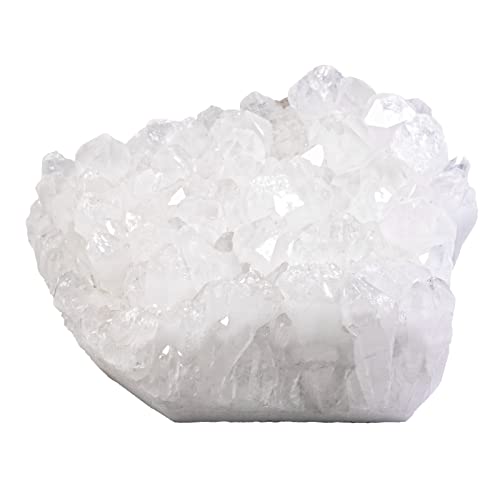 Nupuyai Pierres Brutes Naturelles de Cristaux de Roche, Pierre de Guérison de Géode Drusy de Quartz Clair pour la Décoration de Bureau à la Maison, 0.15-0.29lb