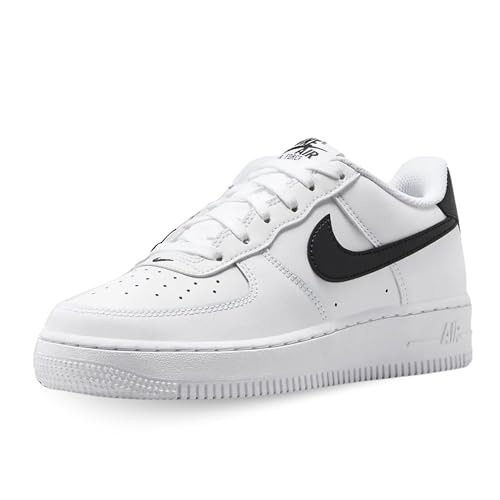 Nike Air Force 1 Big Kids' Shoes (FV5948-101, White/Black) Size 5