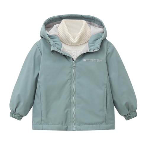 Toddler Kids Winter Fleece Coat Warm Puffer Jackets with Hood Boys Girls Windproof Outerwear Full Zip up Dust Coat