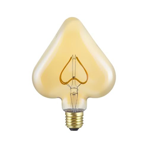 Suprema, Lampadina LED Decorativa, Filo Led Interno, Attacco E27, 300 Im, 220-240V, Luce Calda 2200K, 5W, Luce Dimmerabile (Cuore)