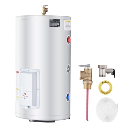 Image of VEVOR Electric Water Heater, 18 Gallon Tank Instant Hot Water Heater, 1.6Kw Tankless Water Heater w/LED Display,Knob Control, IPX4 Waterproof Side Connection On Demand Heaters for Shower, Bath