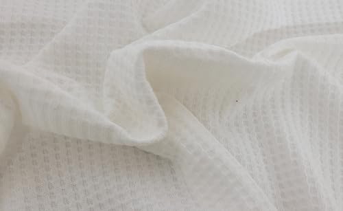 Koshtex Off White Cotton Thermal Knit Fabric by...