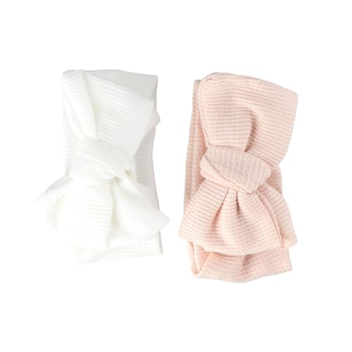 2Pcs Big Hair Bow Baby Headbands,Large Bowknot Elastic Stretchy Wide Headbands Hairband Hairbows Turban Headwraps for Newborn Infant Toddler4