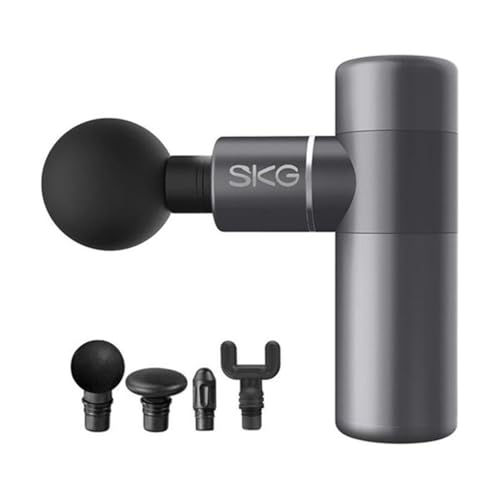 SKG F3 Masaj Tabancası Gray, 4 Darbe Seviyesi ve 4 Başlık, 12 Saat Pil Ömrü, USB-C Şarjlı, Taşınabilir Ergonomik Tasarım, Spor Sonrası Kullanıma Uygun Masaj Tabancası – Resmi Distribütör Garantili