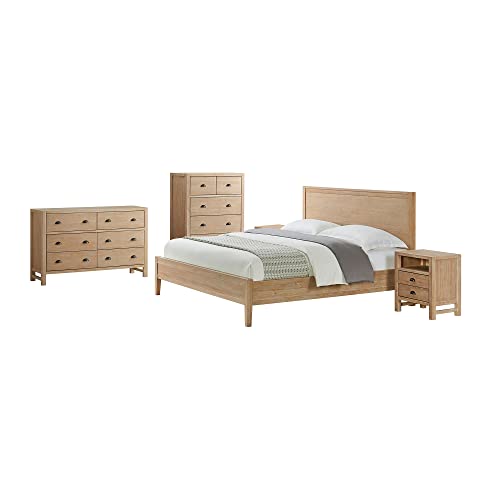 Alaterre Furniture Arden Wood Bedroom Set, King, Light Driftwood #TOP1