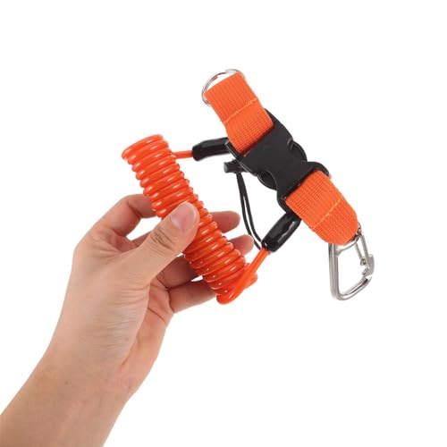 Correa de acero inoxidable para buceo con mosquetón resistente y cable retráctil 4