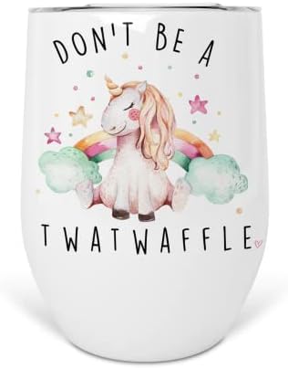 Don't Be A Twatwaffle Rainbow Unicorn 12 oz Stainless Steel Insul...
