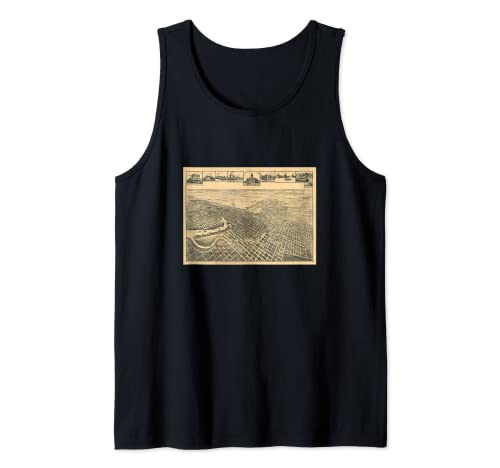 Vintage Stockton CA Map (1895) Tank Top