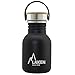 Bot. ac. inox Basic 350ml ,tapón acero/bambú - Negro