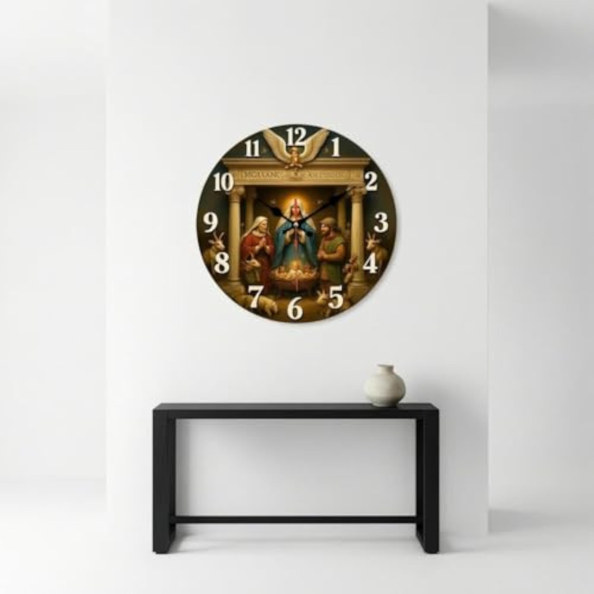 Red Second Hand Round Analog Wall Clock, Decorative Design