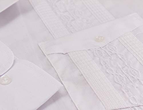 Men's Guayabera Long Sleeve Button Up Cuban Beach Casual Embroidered Dress Shirt3