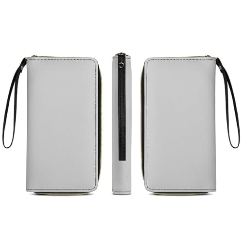 Fashion Decor Wallet, Long PU Zipper Wallet, Travel Purse Fashion Design, Huge Storage Capacity Purse With Rope Grey White3